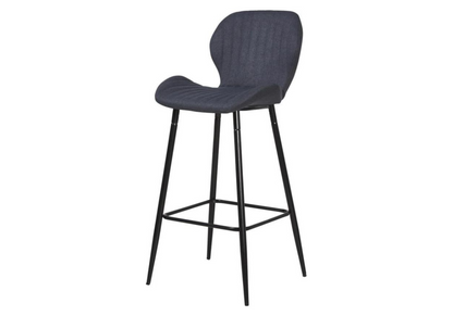 Lot de 4 chaises de bar gris et pieds noirs | Nexa