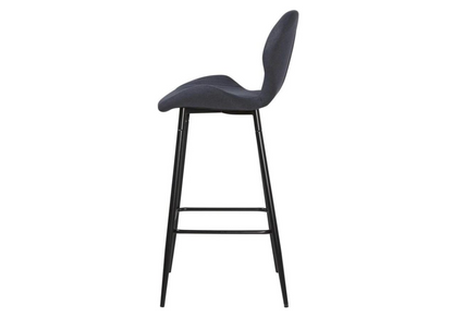 Lot de 4 chaises de bar gris et pieds noirs | Nexa