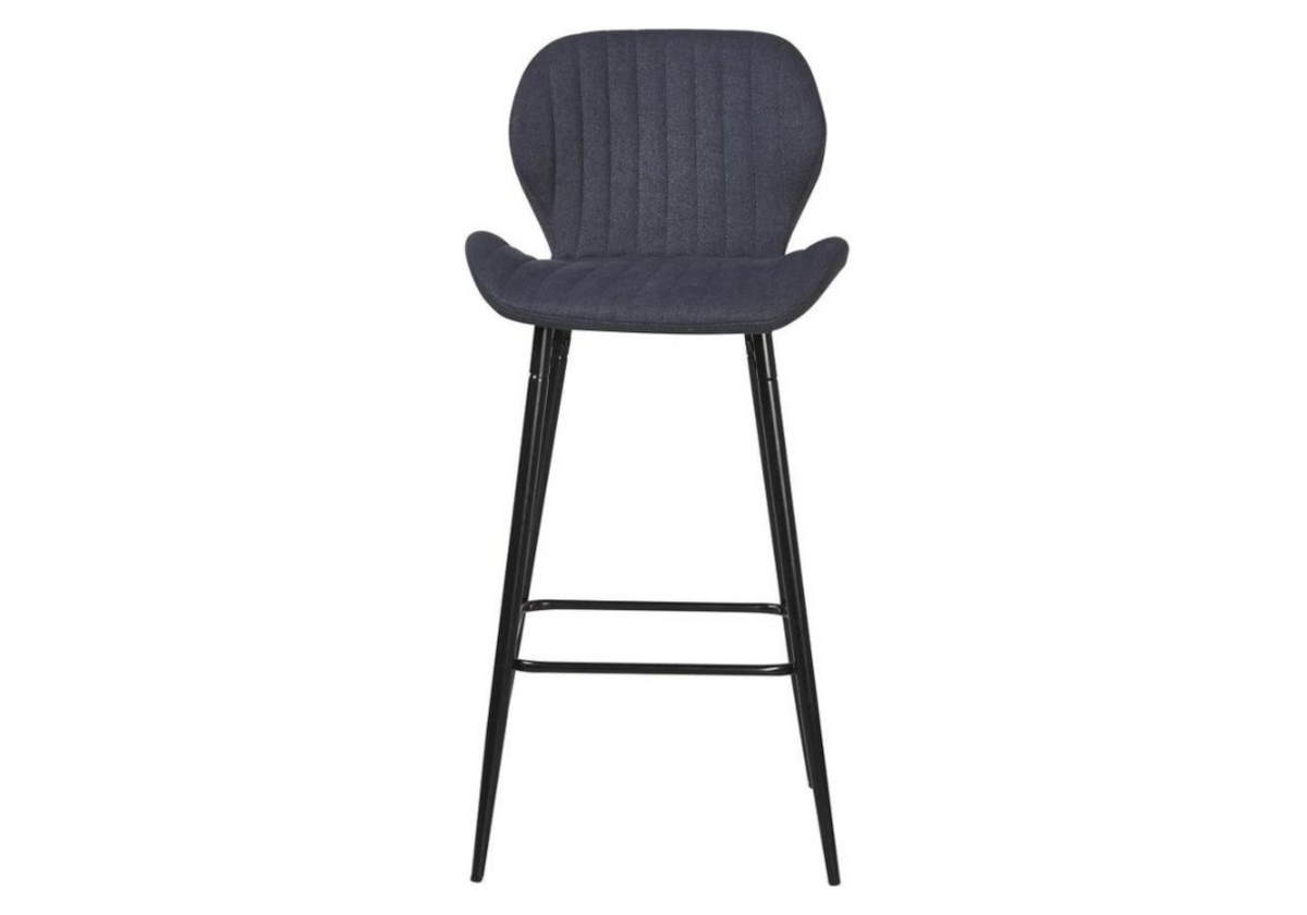 Lot de 4 chaises de bar gris et pieds noirs | Nexa