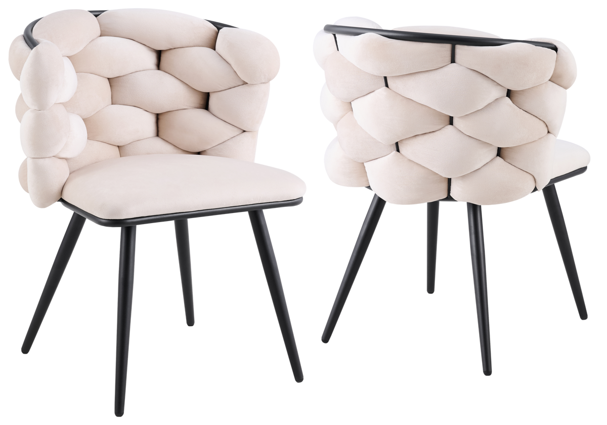 Lot de 2 chaises en beige pieds noirs | Stratos