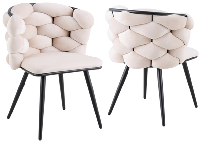 Lot de 2 chaises en beige pieds noirs | Stratos