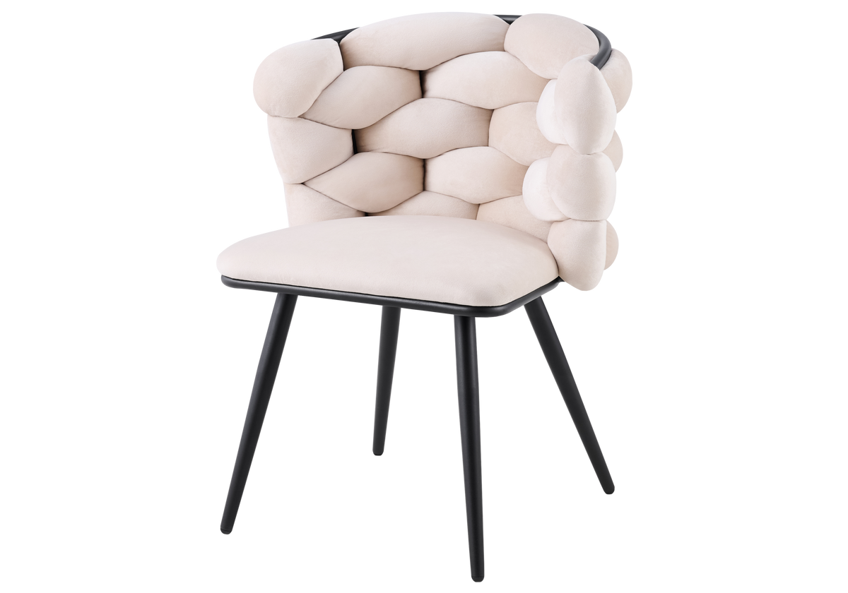 Lot de 2 chaises en beige pieds noirs | Stratos