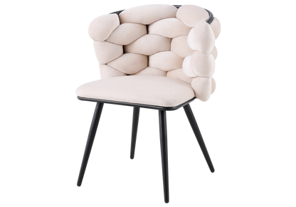 Lot de 2 chaises en beige pieds noirs | Stratos