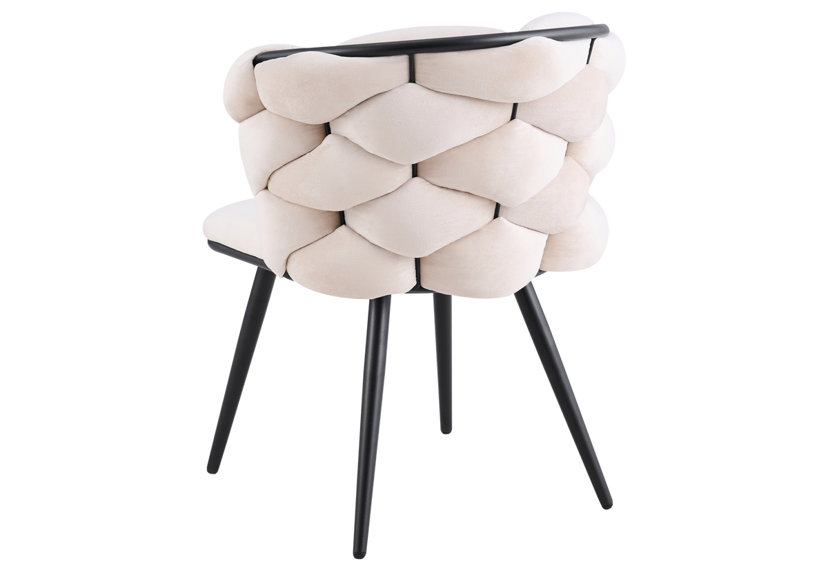 Lot de 2 chaises en beige pieds noirs | Stratos