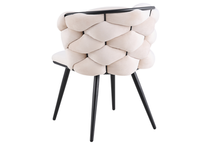 Lot de 2 chaises en beige pieds noirs | Stratos