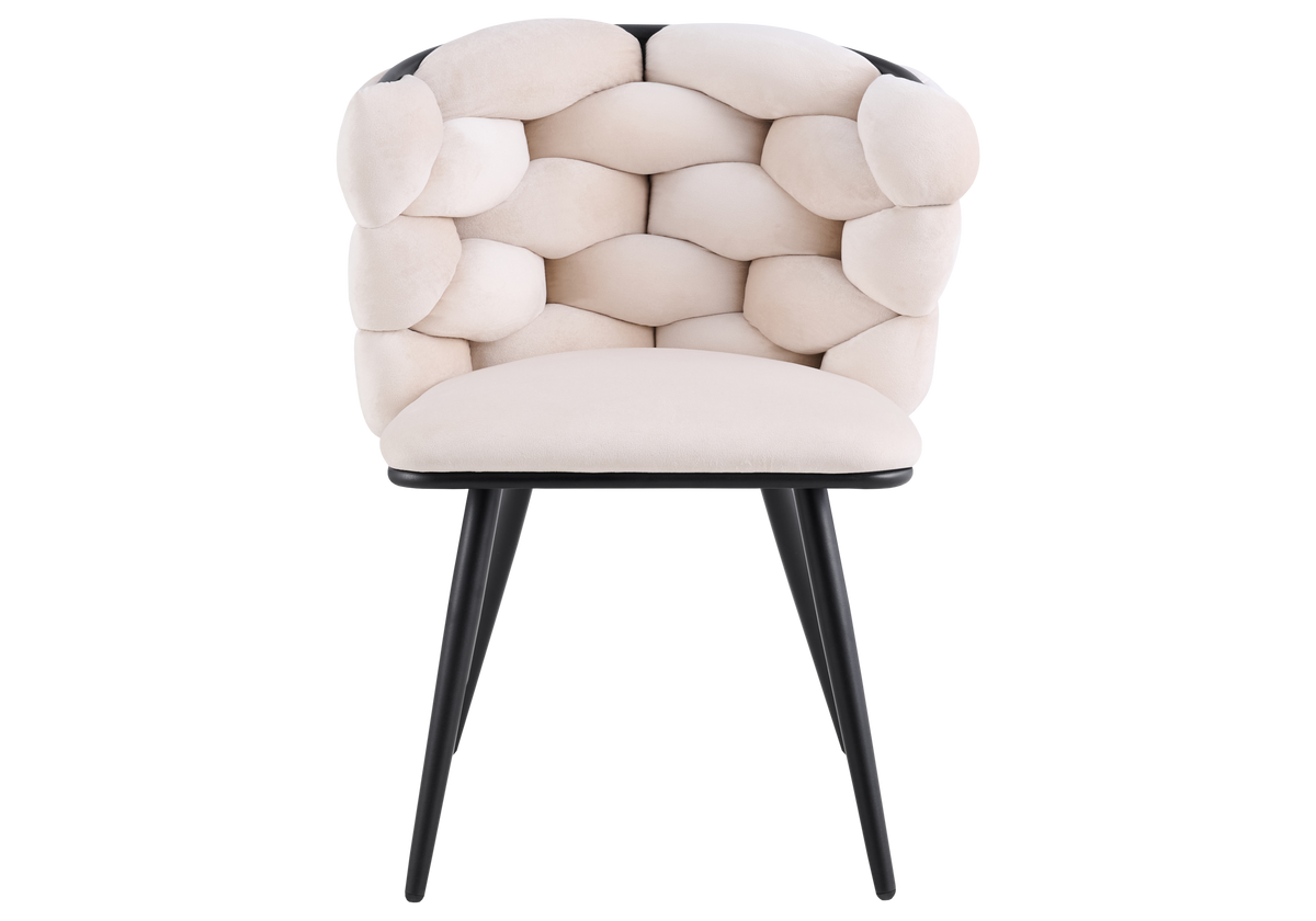 Lot de 2 chaises en beige pieds noirs | Stratos