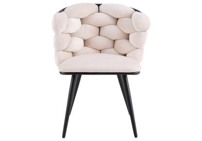 Lot de 2 chaises en beige pieds noirs | Stratos
