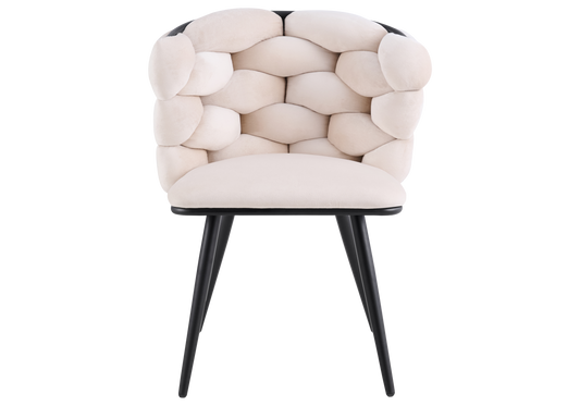 Lot de 2 chaises en beige pieds noirs | Stratos