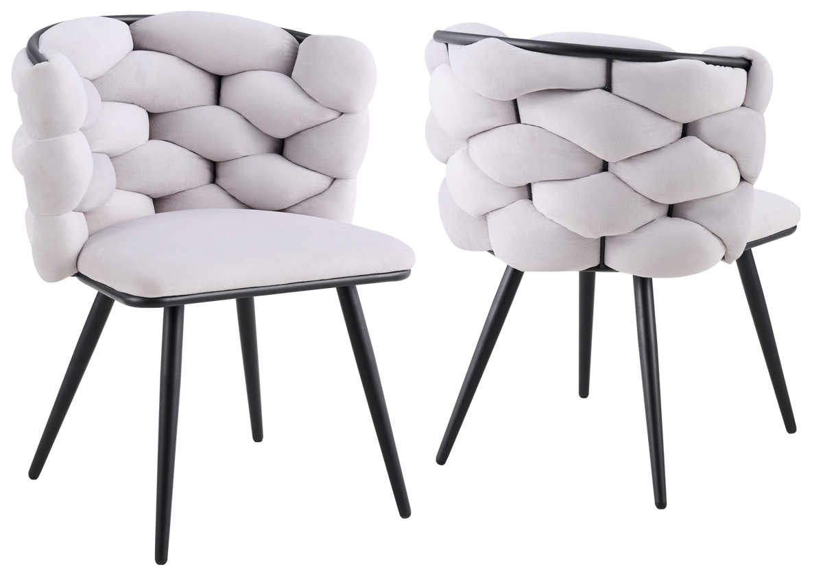 Lot de 2 chaises en gris pieds noirs | Stratos