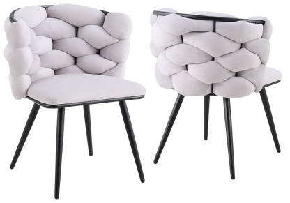 Lot de 2 chaises en gris pieds noirs | Stratos
