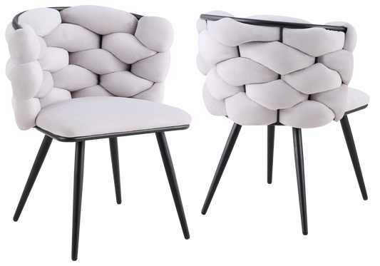 Lot de 2 chaises en gris pieds noirs | Stratos