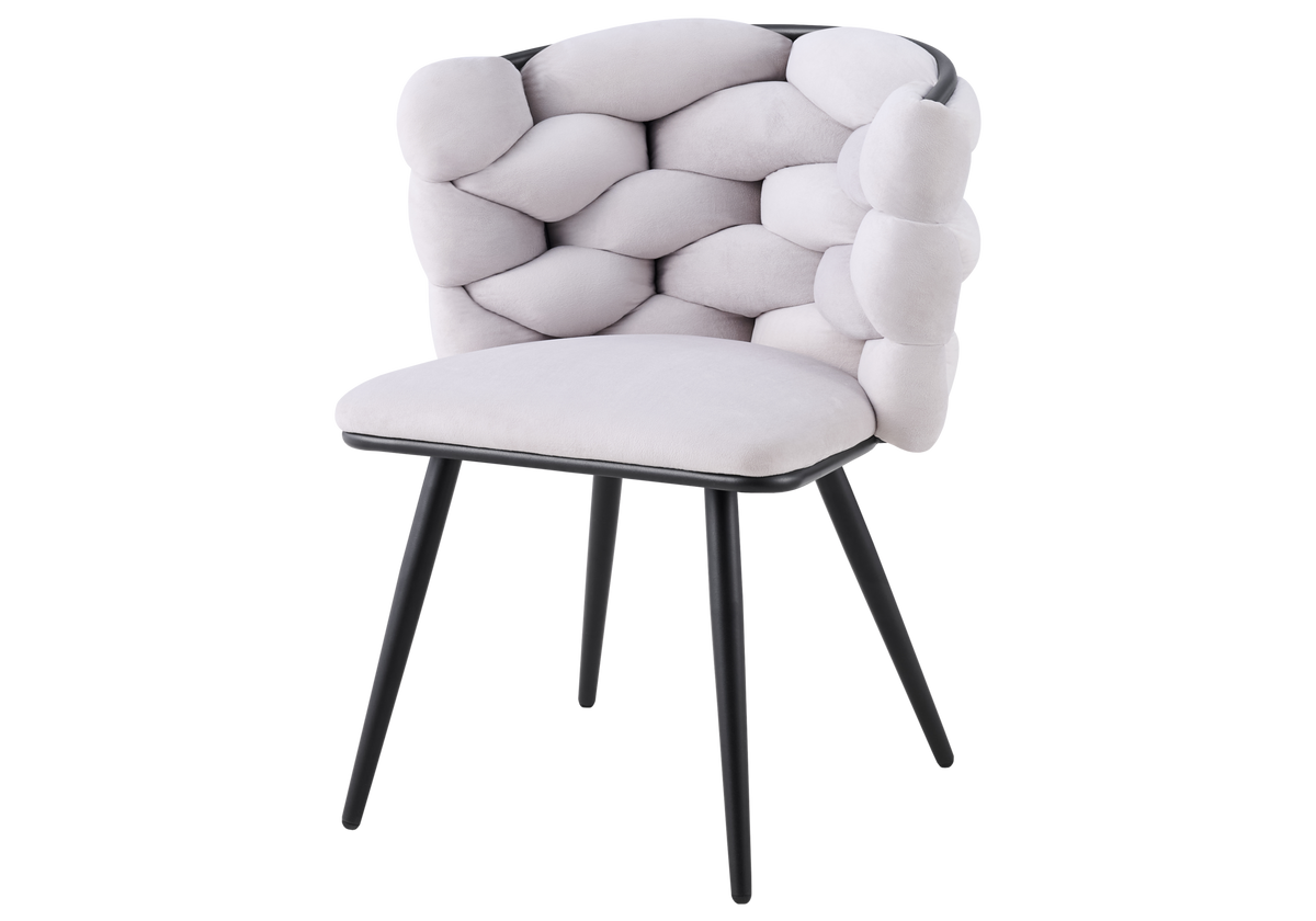 Lot de 2 chaises en gris pieds noirs | Stratos