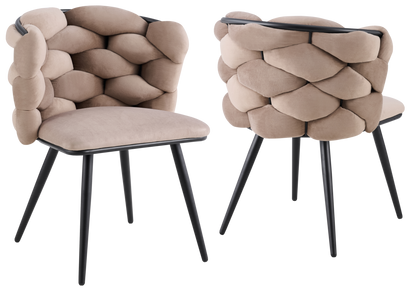Lot de 2 chaises en taupe pieds noirs | Stratos