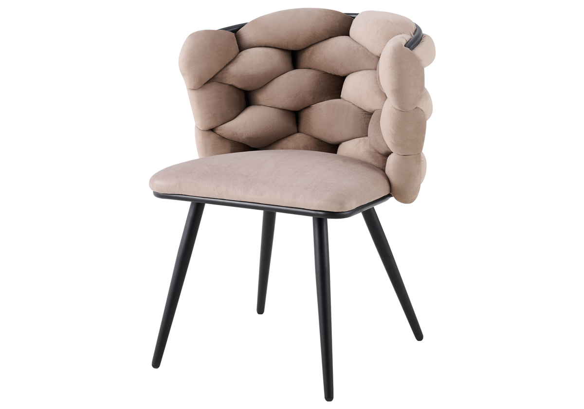 Lot de 2 chaises en taupe pieds noirs | Stratos