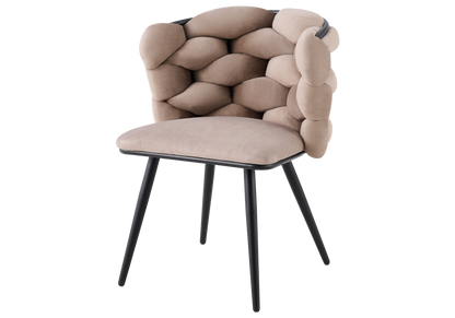 Lot de 2 chaises en taupe pieds noirs | Stratos