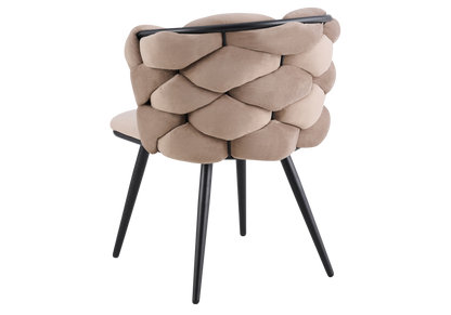 Lot de 2 chaises en taupe pieds noirs | Stratos