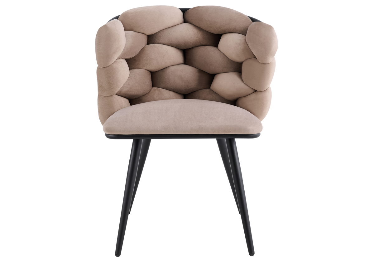Lot de 2 chaises en taupe pieds noirs | Stratos