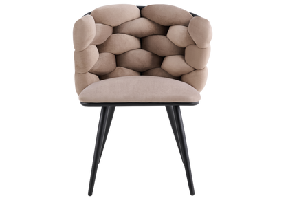 Lot de 2 chaises en taupe pieds noirs | Stratos