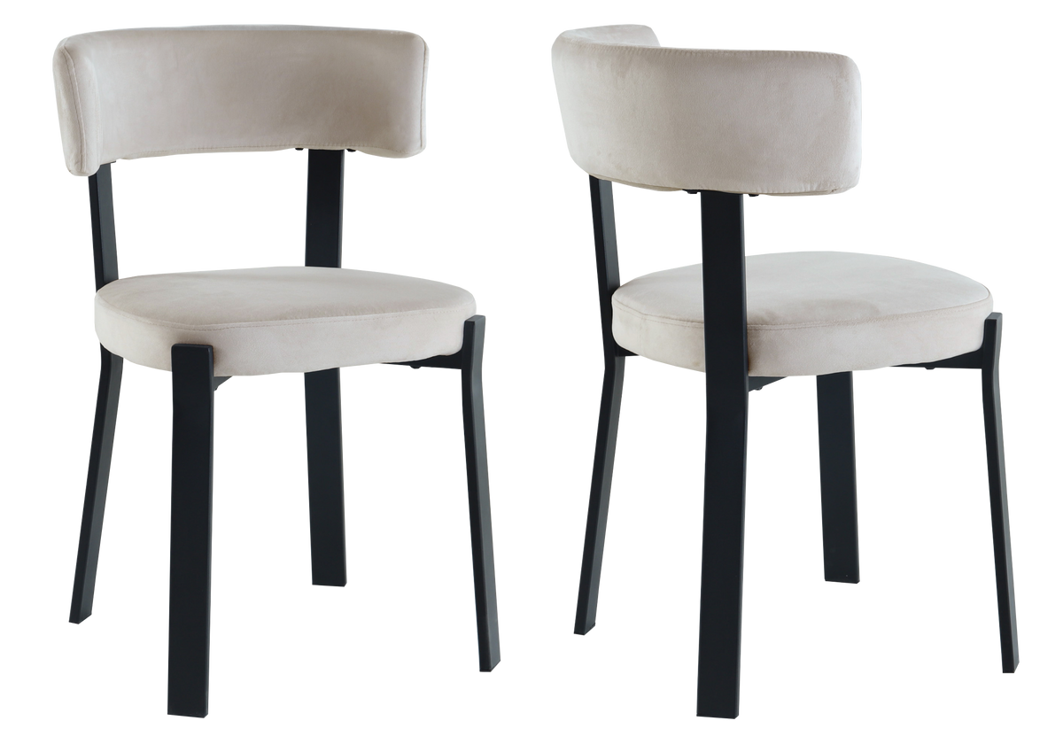 Lot de 4 chaises en beige et pieds noirs | Axio