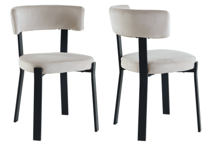 Lot de 4 chaises en beige et pieds noirs | Axio