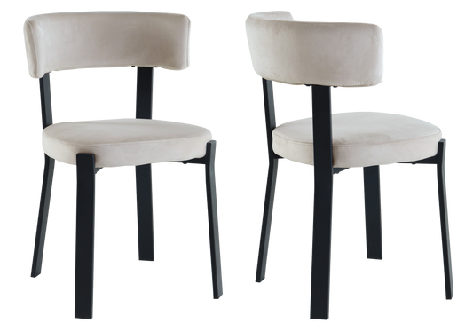 Lot de 4 chaises en beige et pieds noirs | Axio