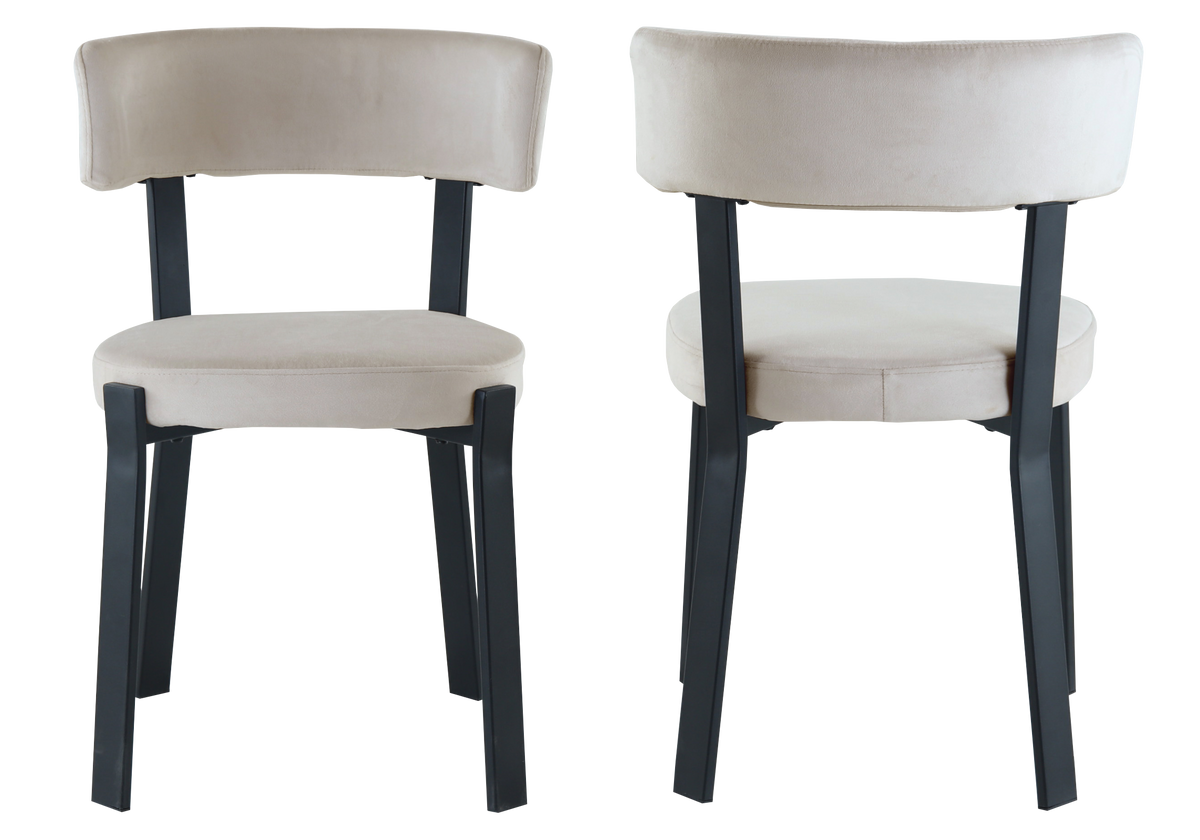 Lot de 4 chaises en beige et pieds noirs | Axio
