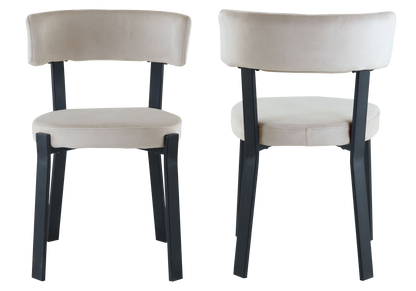 Lot de 4 chaises en beige et pieds noirs | Axio