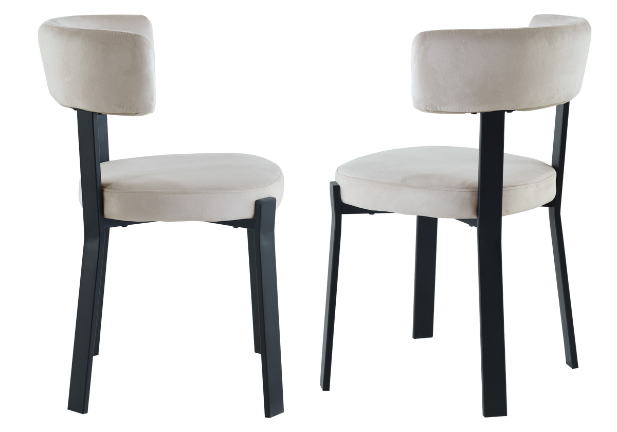 Lot de 4 chaises en beige et pieds noirs | Axio