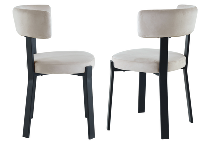 Lot de 4 chaises en beige et pieds noirs | Axio