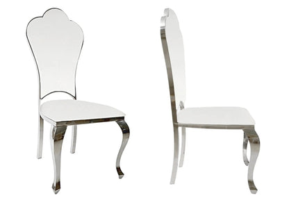 Lot de 4 chaises baroques médaillon simili blanc | Nexa