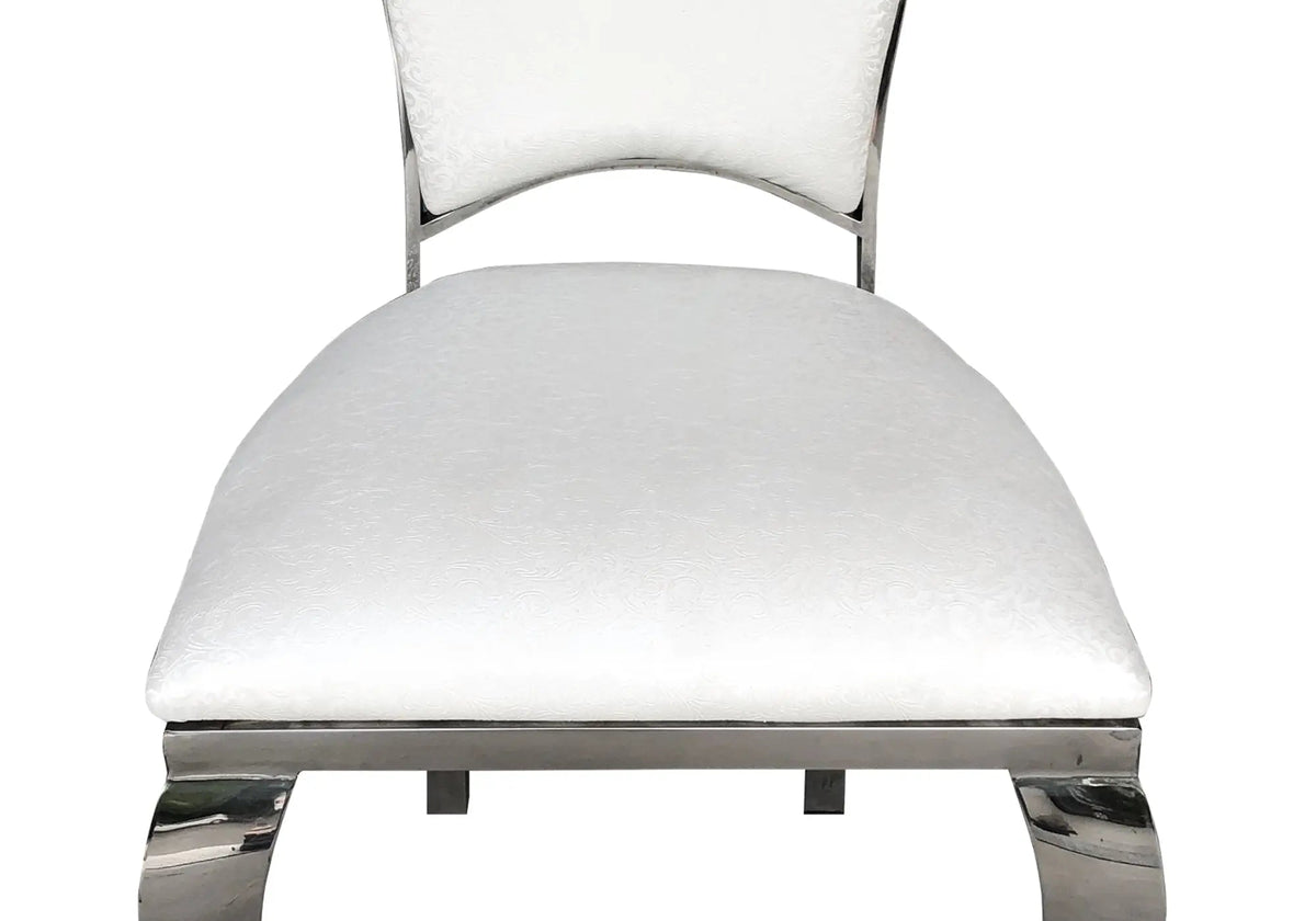 Lot de 4 chaises baroques médaillon simili blanc | Nexa