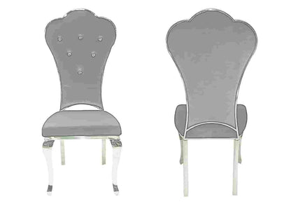 Lot de 4 chaises en gris capitonnées | Ziba