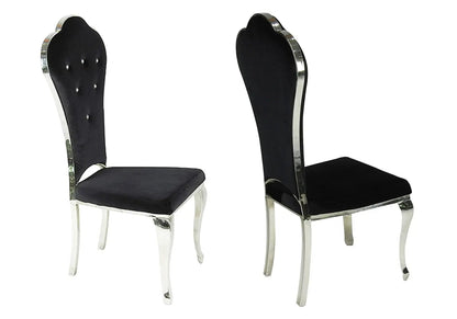Lot de 4 chaises capitonnées en noir | Ziba