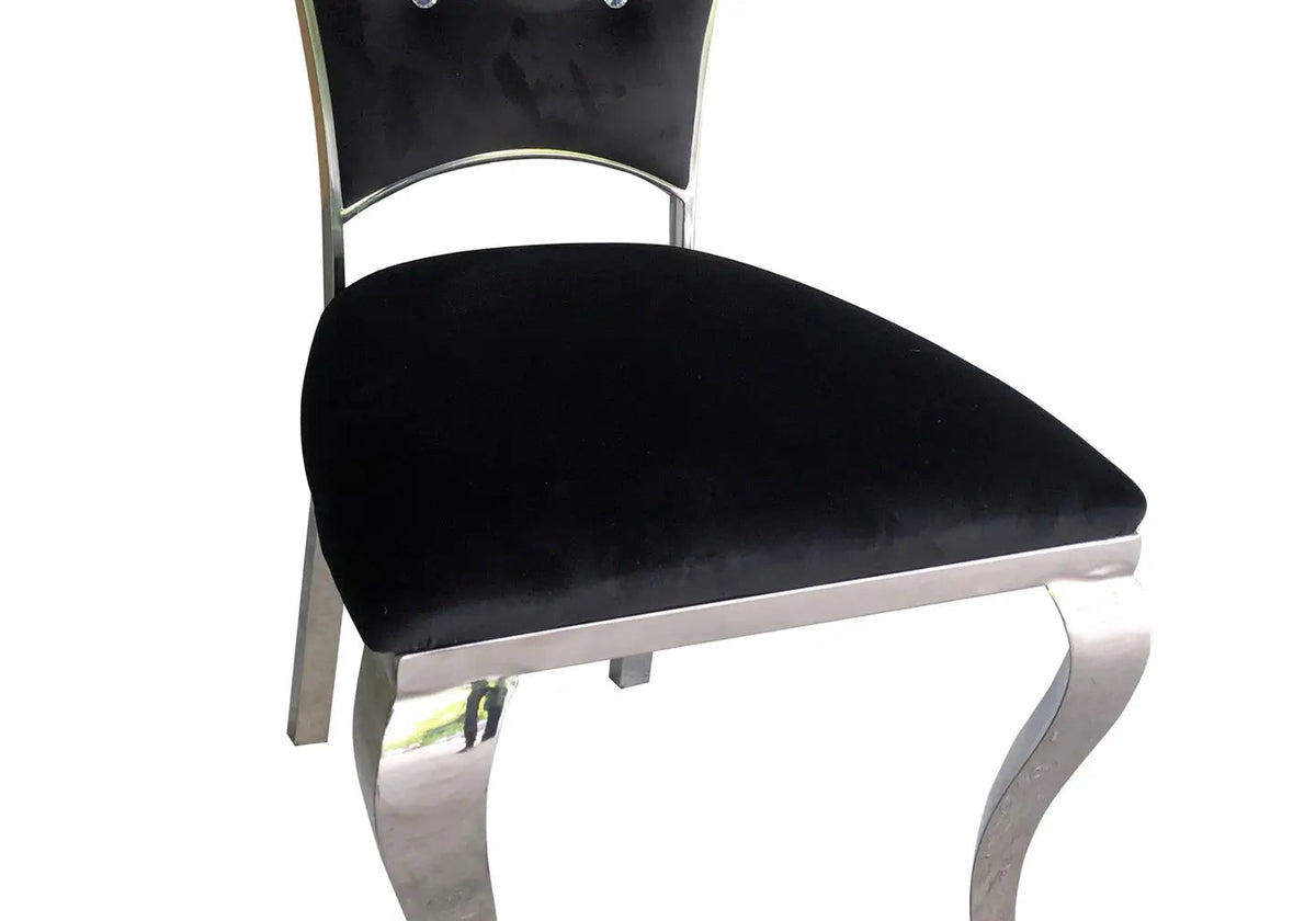 Lot de 4 chaises capitonnées en noir | Ziba