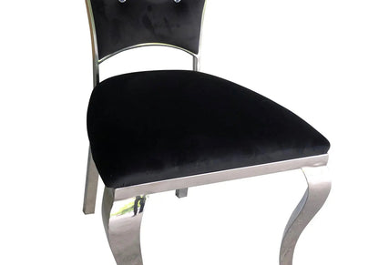 Lot de 4 chaises capitonnées en noir | Ziba