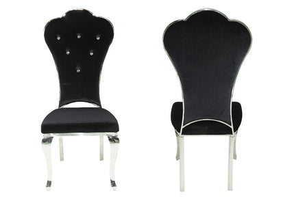 Lot de 4 chaises capitonnées en noir | Ziba
