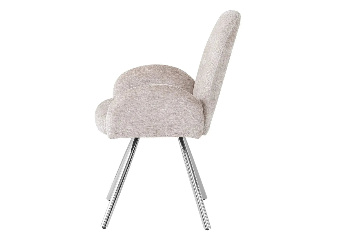 Fauteuils de table en moka pieds argentés x2 | Zylo