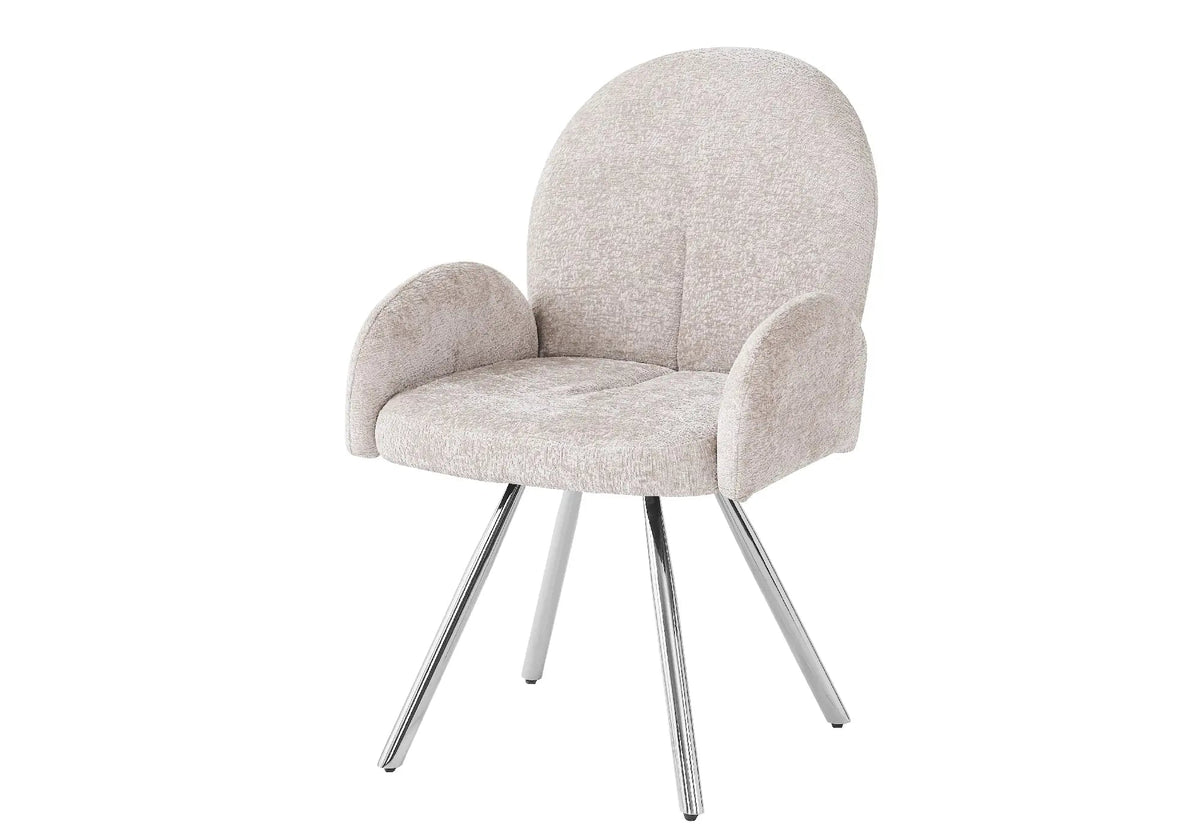 Fauteuils de table en moka pieds argentés x2 | Zylo