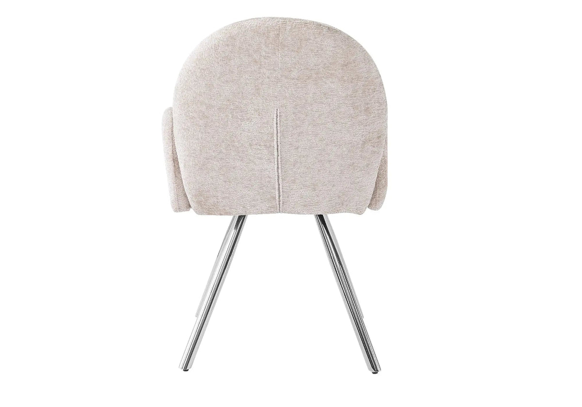 Fauteuils de table en moka pieds argentés x2 | Zylo
