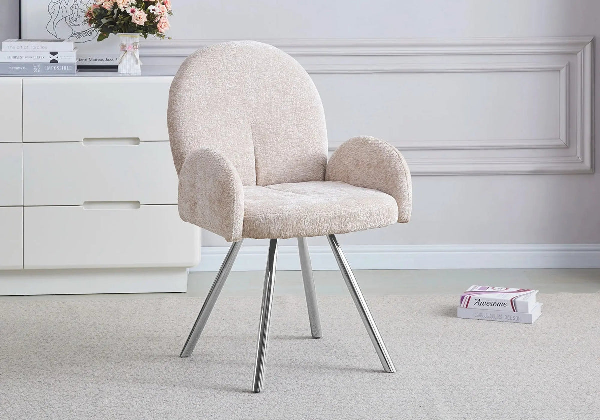 Fauteuils de table en moka pieds argentés x2 | Zylo