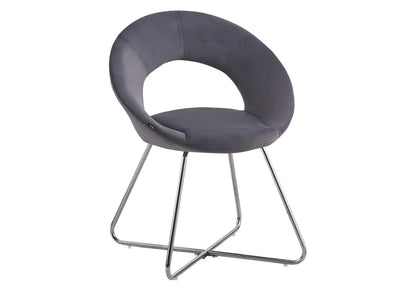 Lot de 4 chaises en gris dossier ouvert | Dialex