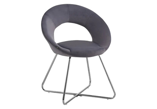 Lot de 4 chaises en gris dossier ouvert | Dialex
