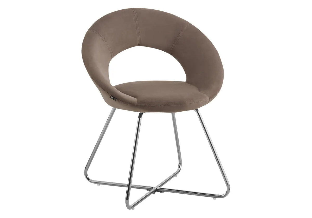 Lot de 4 chaises en moka à dossier ouvert | Dialex
