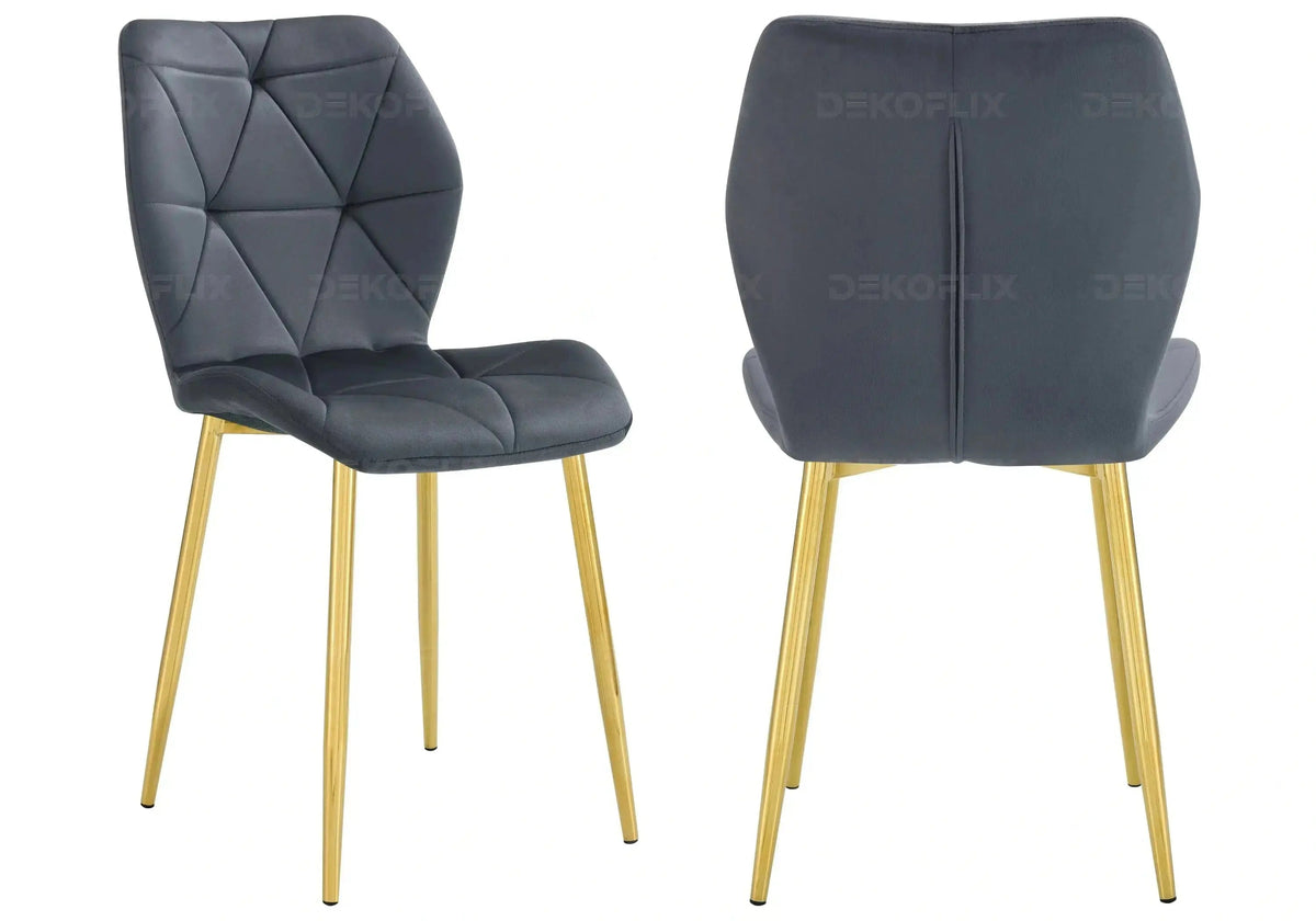 Lot de 4 chaises coquillage en anthracite | Zyra