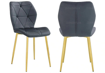 Lot de 4 chaises coquillage en anthracite | Zyra