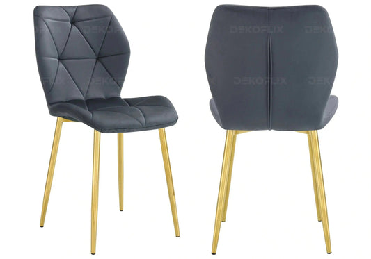 Lot de 4 chaises coquillage en anthracite | Zyra