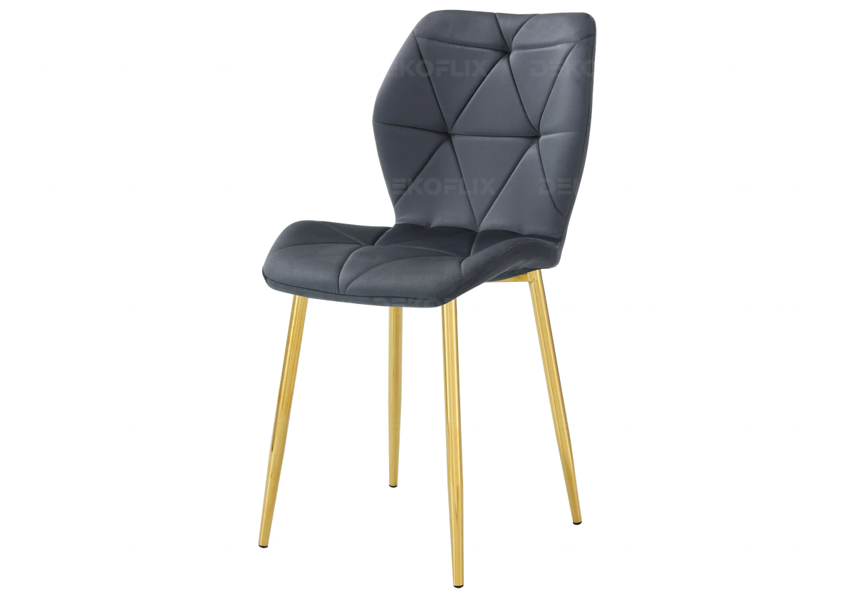 Lot de 4 chaises coquillage en anthracite | Zyra