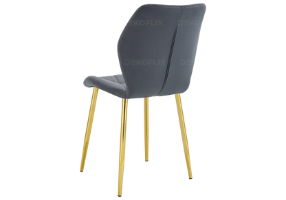 Lot de 4 chaises coquillage en anthracite | Zyra