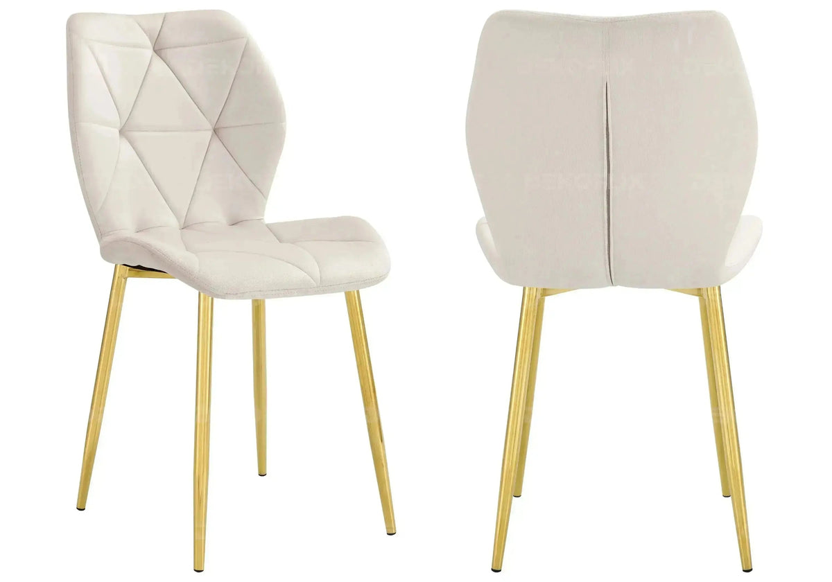 Lot de 4 chaises coquillage en beige | Zyra
