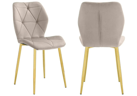 Lot de 4 chaises coquillage en taupe | Zyra